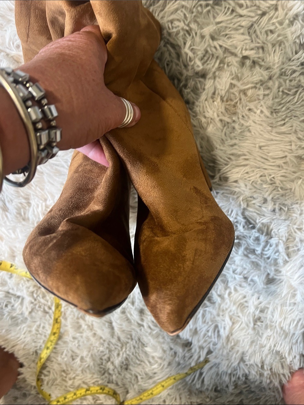 Nine West Slouchy Suede Ankle Boots in Brown - Picture 7 of 9